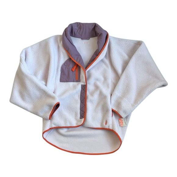 NWT Free People Ivory Multi Hit The Slopes Fleece Shawl Jacket - Picture 2 of 8